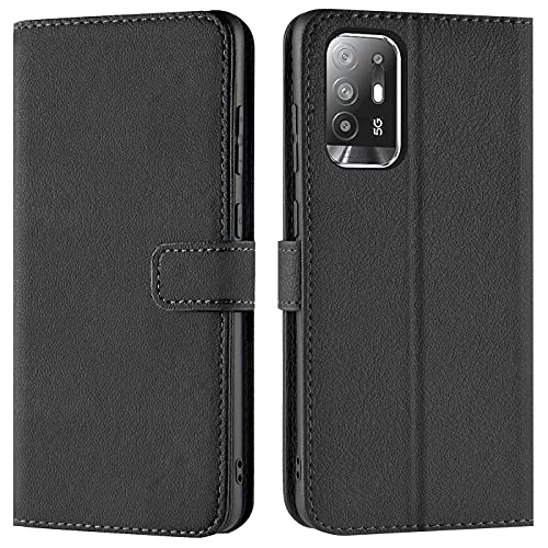 Verco Custodia Per Oppo A94 5G, Case Per Oppo A94 5G Cover Pu Pelle Portafoglio Protettiva, Nero