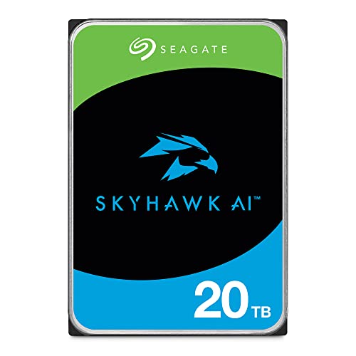 Seagate Skyhawk Ai 20Tb Video Internal Hard Drive Hdd - 3,5 Pollici Sata 6Gb/S 512Mb Cache For Dvr Nvr Security Camera System With In-House Rescue Ser
