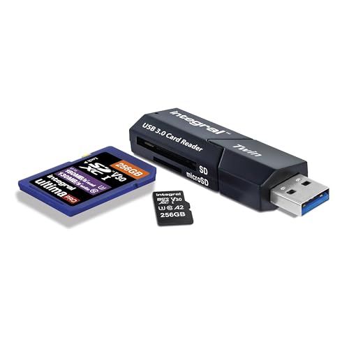 Integral Usb 3.0 Twin Card Reader Lector De Tarjeta Usb 3.2 Gen 1 [3.1 Gen 1] Negro (Usb 3.0 Card Reader Twin Slot Sd Micro Sd V