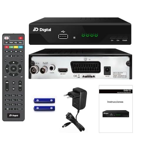 Decoder Digitale Terrestre 2024, Decoder Dvb-T2, Full Hd Dtt H265+ 10Bit, Fta Dm-Digital, Decoder Tv, Usb, Hdmi, Lan, Scart, Usb Wifi Support, Telecom