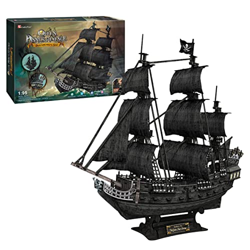 Modelo Di Nave Pirati - Queen Anne´S Revenge, 3D Puzzle 3D Bambini E Puzzle Adulti, Costruzioni Di Galeone Pirati, La Perla Nera, Puzzle Pirati Dei Ca
