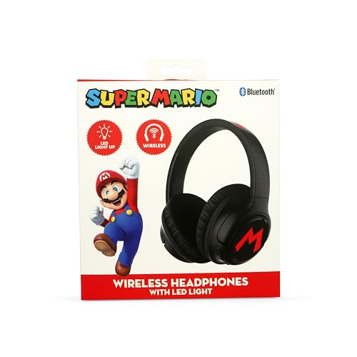 Otl Technologies Cuffie Wireless Pieghevoli Super Mario Con Luce Led