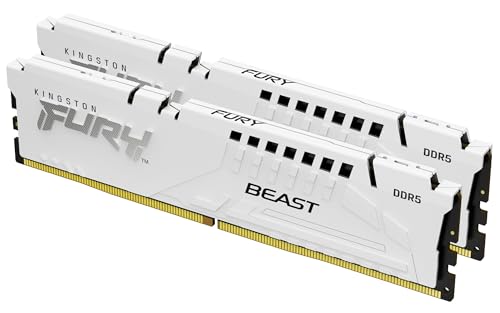 Kingston Fury Beast 32Gb 6000Mt/S Ddr5 Cl36 Dimm (2X16Gb) Bianco Memoria Gaming Per Computer Fissi Kit Da 2 - Kf560C36Bwe2K2-32