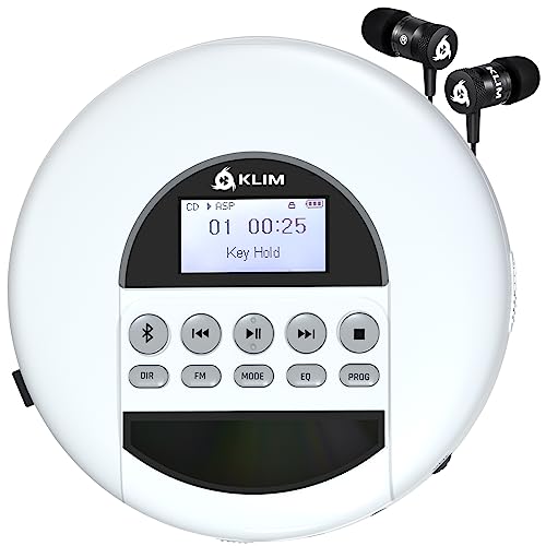 Klim Nomad - Lettore Cd Portatile - Batteria A Lunga Durata - Include Auricolari - Compatibile Con Cd-R, Cd-Rw, Mp3 - Lettore Sd, Radio Fm, Bluetooth