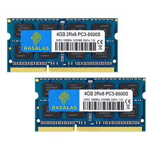 Rasalas 8 Gb (2 X 4 Gb) Dual-Channel Kit Ddr3 1066 Mhz Pc3 8500S Ddr3 1067 So Dimm Per Portatile Notebook 204Pin