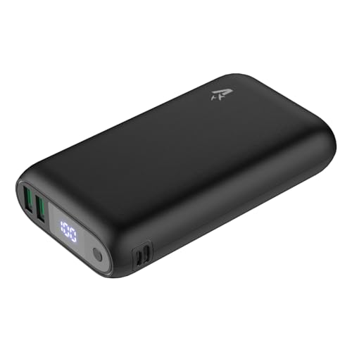 Vultech Power Bank Vpb-Wp20Bk Da 20000Mah 3,7V 74Wh 2X Usb-A + Type-C Caricatore Portatile Leggero E Veloce 3 Porte Di Ricarica, Lcd Con Percentuale C