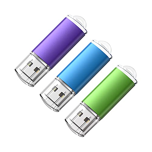 Kootion Chiavette Usb 16Gb 2.0 Pendrive Usb Flash Drive Chiavi Usb 16 Giga 3 Pezzi Chiavetta Usb Chiave Usb Memoria Usb Penna Usb(Blu, Verde, Viola)