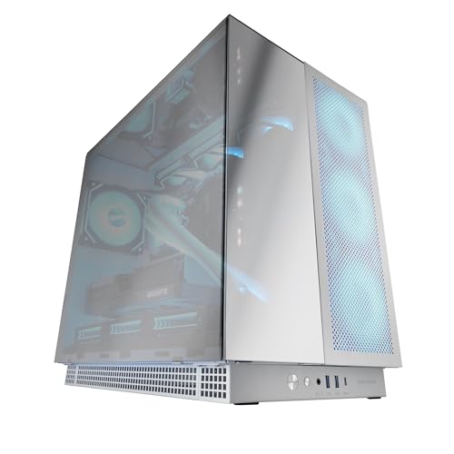 Marsgaming Mc-Nova3, Case Gaming Custom Xxl E-Atx, Triplo Vetro Cromato Senza Cornice, Supporto Completo Per Raffreddamento A Liquido, Alluminio Aeros