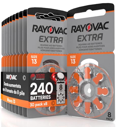 240 Batterie Per Apparecchi Acustici Rayovac Extra 13. - 30 Blister Da 8 Pile