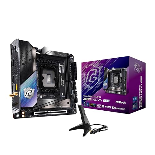 Asrock Intel Core Ultra Z890 Lga1851 Rl-Ilm Mini Itx Scheda Madre Phantom Gaming Z890I Nova Wifi 7 Ddr5 9466 Mhz 128 Gb