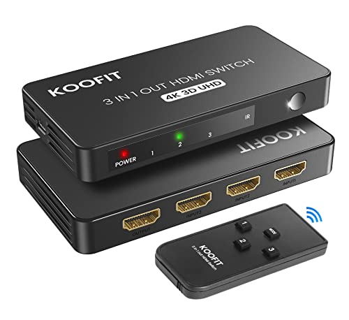 Sdoppiatore Hdmi 4K, Switch Hdmi 3 In 1 Out Splitter Hdmi Con Telecomando, Supporta 4K 3D Uhd Hdr, Hdmi Splitter Automatico Per Xbox Ps5/4/3 Blu-Ray D