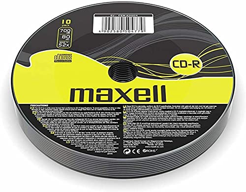 Maxell Cd-R80 Xls 700Mb, Confezione 10 Cd-R Senza Custodia
