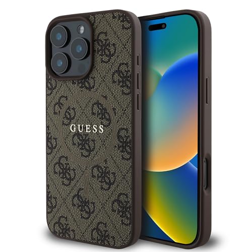 Cg Mobile Guess Magsafe Pu 4G Custodia Rigida Con Logo Classico Per Iphone 16 Pro - Marrone