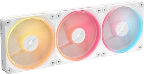 Corsair Icue Link Lx120-R Rgb 120Mm Ventole Pwm Invertite – Kit Tripla Ventola – Basso Rumore, Corsair Cuscinetto Magnetico A Cupola, Doppio Anello Lu