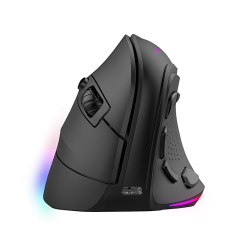 Marsgaming Mm-Sk, Mouse Gaming Wireless Verticale, Design Ergonomico, Illuminazione Rgb Chroma, Sensore Ottico Pixart 8400Dpi, Switch Meccanici Huano,
