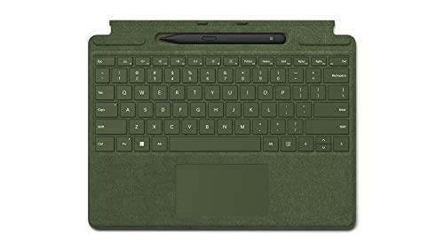 Microsoft Surface Keyboard Signature Keyboard Verde Foresta + Pennino Surface Slim Pen 2, Compatibile Con Surface Pro 8, Pro 9 E Pro X (Clavier Azerty