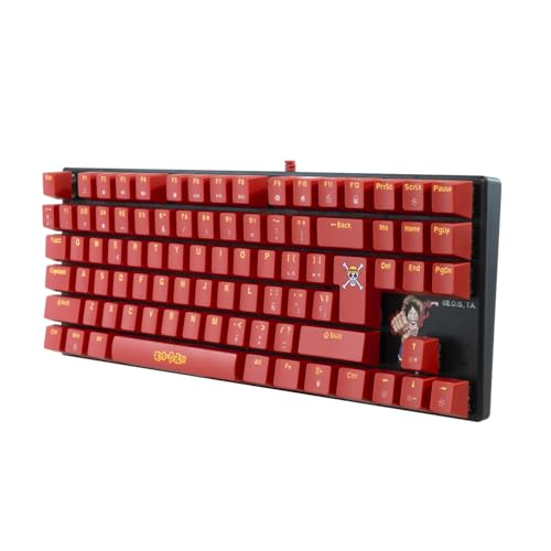 Frtec - Tastiera Meccanica Da Gaming Con Cavo Tkl, One Piece Rufy, Marrone Tattile, Anti-Ghosting, Compatibile Con Pc, Mac, Ps5, Switch, Xbox Series X