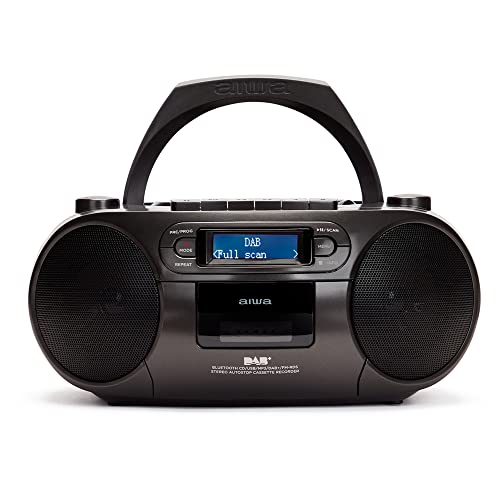 Altavoces Bluetooth Con Lector De Cd Mp3 Casetes Y Usb Aiwa Boombox Bbtc-660Dab Black Radio Bt 5.0 6W Rms Jack 3.5