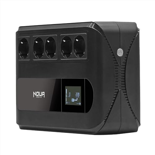 Noua Raiden 800Va Ups A Ciabatta Multipresa, Gruppo Di Continuità Per Pc Con Display, Potenza 800Va/480Watt, Tecnologia Line Interactive, Avr, 5 Uscit