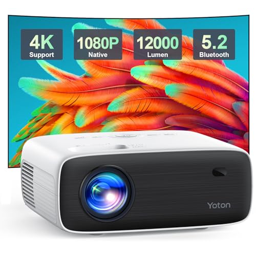 Yoton Y6 Proiettore 4K, 18000 Lux Full Hd 1080P Nativo, Mini Proiettore Portatile Bluetooth 5.2, Home Cinema Videoproiettore Con Treppiede Compatibile