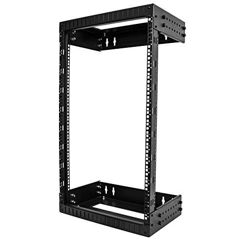 Startech.Com Armadio Rack A Muro 19" 18U, Robusto Server Rack A Telaio Aperto 2 Montanti A Profondità Regolabile, Quadro/Rack Dati Per Apparecchiature