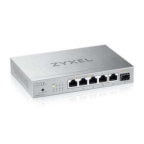 Zyxel Xmg-105 5 Ports 2,5G + 1 Sfp+ Multigig Unmanaged Desktop Switch