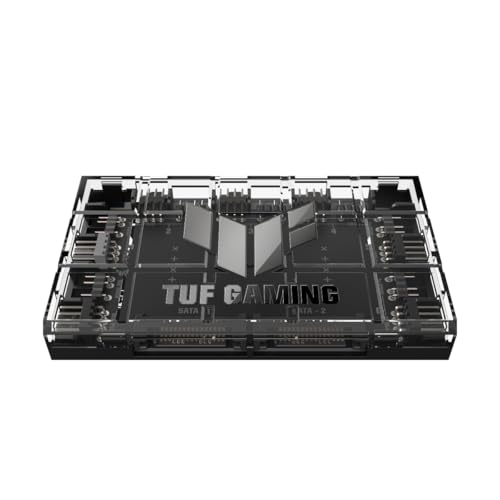 Asus Tuf Gaming Argb Pwm Fan Hub, 6 Ventole Collegabili Per Il Controllo Pwm E Argb, Doppi Connettori Di Alimentazione Sata, Sincronizza Gli Effetti P