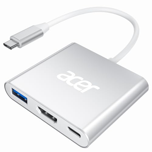 Acer Adattatore Usb C Hdmi 4K Con Pd 100W, Adattatore Multiporta Usb C Hdmi, Usb 3.0 5Gbps Compatibile Per Macbook Pro, Ipad Pro Air, Iphone 16 Plus P
