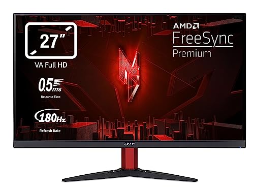 Acer Nitro Kg272S3Bmiipfx, Monitor Gaming Pc 27", Display Va Full Hd 180 Hz, 0,5 Ms, 16:9, Freesync Premium, Hdmi (2.0), Dp (1.2), Lum 250 Cd/M2, Zero