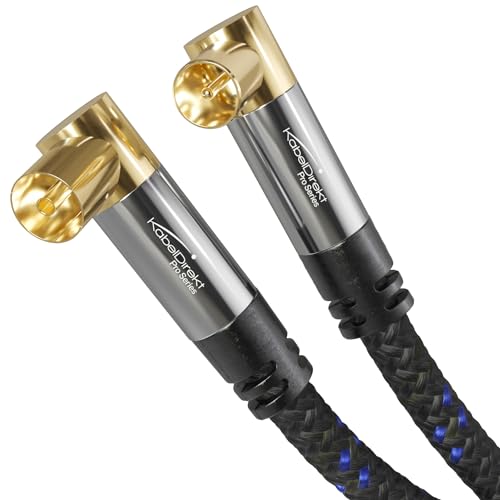 Kabeldirekt – Cavo Antenna Tv 4K, Cavo A 90° – 5 M – Cavo Tv Con Connettore In Metallo Infrangibile Per La Tv Digitale E Analogica – Intrecciato (2X A