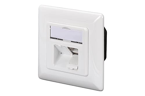 Digitus Scatola Di Giunzione Cat-6A - 2 Porte Rj45 - Presa Di Rete Montata Su Superficie - Alimentazione Verticale - Pronta Per Il Design - Bianco Pur