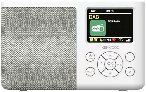 Kenwood Cr-M33Dab-W - Radio Portatile Dab+ Con Bluetooth, Batteria Agli Ioni Di Litio Integrata E Display A Colori Da 6,1 Cm, Porta Di Ricarica Usb-C,