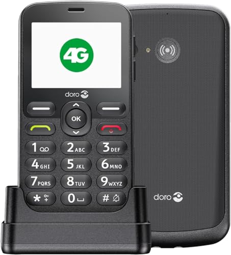 Doro 1880 4G Telefono Cellulare Sbloccato Seniors - Tasti Digitali Parlanti - Audio Chiaro - Fotocamera - Bluetooth - Tasto Assistenza - Telefono Basi