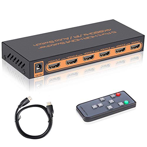 Switch Hdmi 4K, Splitter Hdmi Switch 5 In 1 Out Switcher Hdmi Con Supporto Remoto Ir 4K 60Hz, 1080P, 3D, Hdcp 2.2, Uhd, Hdr Per Ps 3/4, Xbox One/360, 