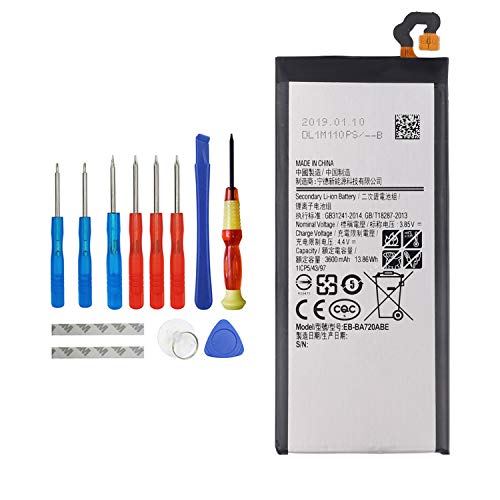 Vvsialeek Eb-Ba720Abe - Batteria Per Cellulare Compatibile Con Samsung Galaxy A7 2017 Sm-J720F, Con Kit Di Attrezzi Da 3600 Mah