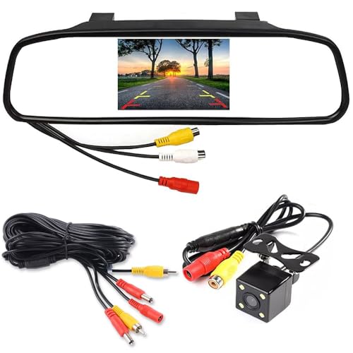 Wried Kit Telecamera Di Retromarcia 4.3 Pollici Tft Lcd Car Rear View Monitor 4Leds Impermeabile Visione Notturna Reverse Backup Telecamera Posteriore