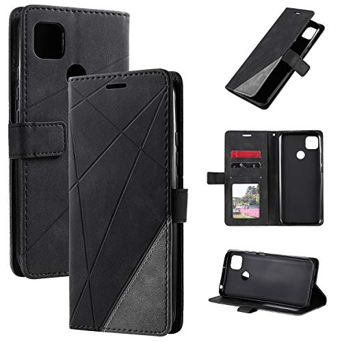 Qiongnian Custodia Per Xiaomi Redmi 9C,Custodia In Pelle Custodia Per Xiaomi Redmi 9C M2006C3Mg / Redmi 9C Nfc M2006C3Mng Custodia Cover Case Black