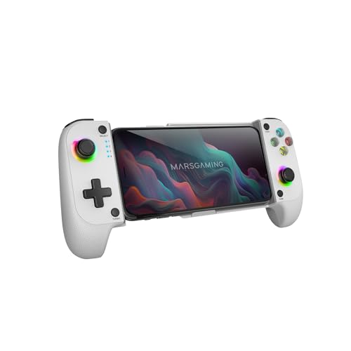 Marsgaming Mgpx, Gamepad Bluetooth 5.0 2-In-1, Rgb Neon, Doppia Vibrazione E Funzione Turbo, Supporto Smartphone Fino A 6.8", Controller Compatibile C