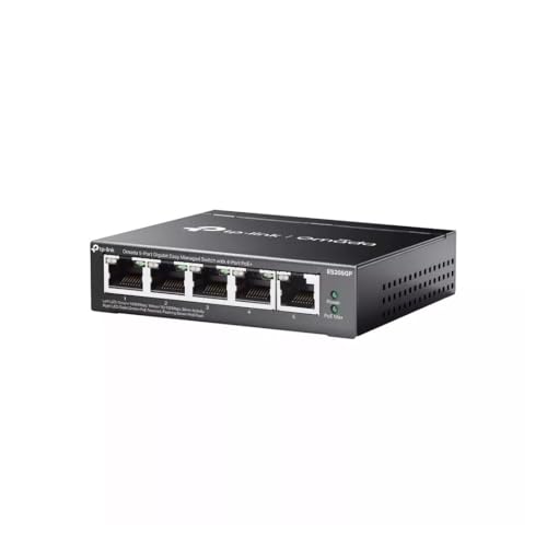 Tp-Link Es205Gp Switch Omada A 5 Porte Gigabit Easy Managed Con Poe+ A 4 Porte Con Centralizzato