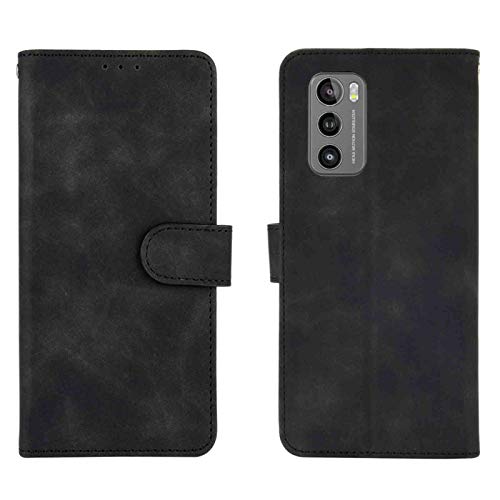Gogme Leather Folio Cover Per Lg Wing 5G Cover, Pu + Tpu Leather Wallet Case, Premium Filp Cover Custodia In Pelle Portafoglio Con Funzione Stand, Ner