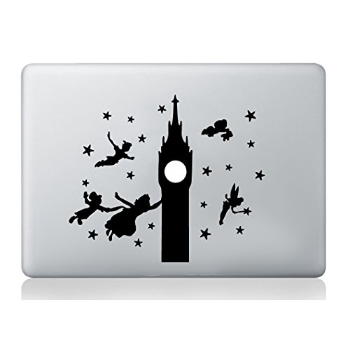 Peter Pan Big Ben Adesivo Silhouette Macbook Laptop Decal Vinile Skin Mural Art Macbook Laptop Decal Vinile Skin Sticker Silhouette Murale Art Graphic