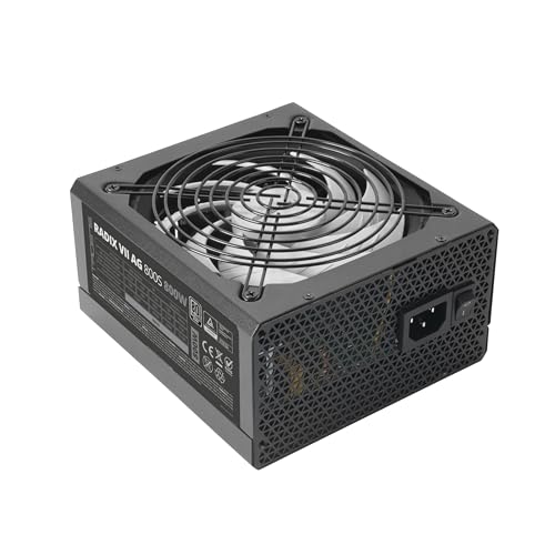 Tacens Radix Vii Ag 800S, Alimentatore Pc Atx 800W, 10 Anni Di Garanzia, 80Plus Silver, 87% Di Efficienza, Tecnologie Smd E Dc-Dc, Ventola Ai-Rpm 140M