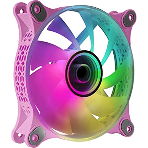 Marsgaming Mars Gaming Mf-3D Rosa, Ventola Argb 360° 12Cm, Specchio Infinito 3D, Sistema Anti-Vibrazioni, Ultra-Silenzioso, Compatibilità Completa