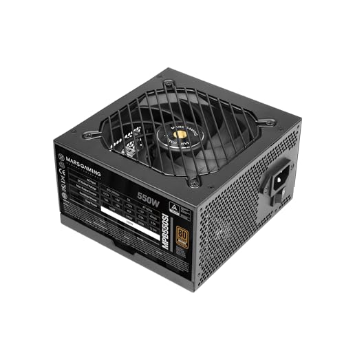 Marsgaming Mpb550Si, Alimentatore Pc Atx 550W, 7 Anni Di Garanzia, 80Plus Bronze 230V, 90% Di Efficienza, Ventola Si Extreme Silence Con Nucleo In Ram
