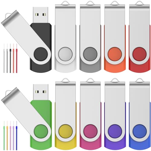 Febniscte Chiavette Usb 2.0 Da 2 Gb, Confezione Da 10