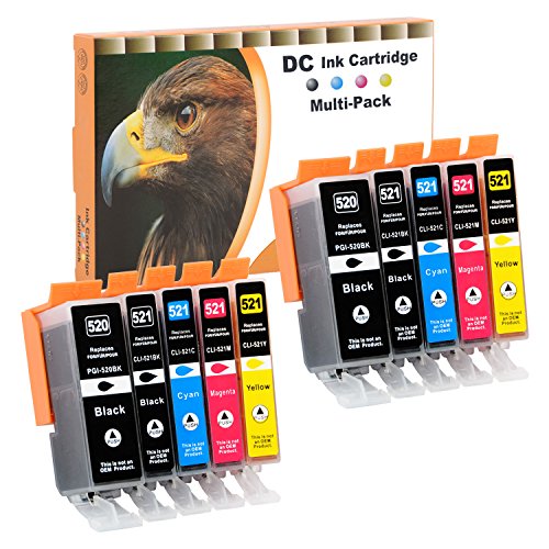 D&C Cartucce D'Inchiostro Compatibili Per Canon Pgi-520 Cli-521 Per Canon Pixma Mp620 Mp640 Mp640R Mp980 Mp990 Mx860 Mx870 Series Ip3600 Series Ip4600