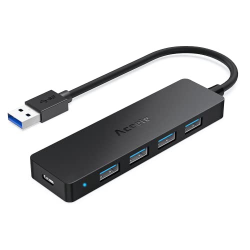 Aceele Hub Usb 3.0 4 Porte, Mini Data Hub 5 Gbp/S Per Mac Pro/Mini, Serie Microsoft Surface, Surface Pro 2017, Nintendo Wii, Xps, Computer Portatile,