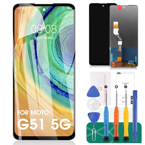 Per Motorola Moto G51 5G Display Lcd Per Motorola Moto G51 5G Sostituzione Dello Schermo Per Xt2171-2 Touch Digitizer Kit Di Riparazione (Nero, Senza