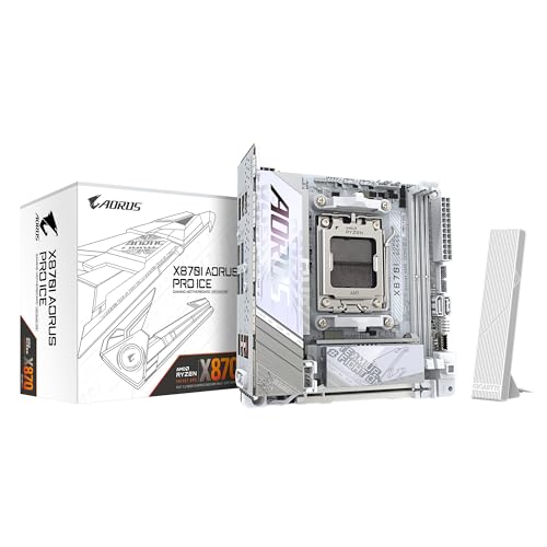 Gigabyte X870I Aorus Pro Ice Scheda Madre - Supporta Cpu Amd Ryzen Serie 9000, Vrm A 8+2+1 Fasi, Fino A 8400 Mhz Ddr5 (Oc), 1Xpcie 5.0 M.2 + 1Xpcie 4.