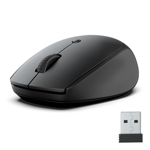 Jlab Go Mouse Bluetooth, Mouse Wireless Alimentato A Batteria – Tri-Mode (Bt 5.0/5.0/2.4Ghz) Con Chiavetta Usb, Mouse Ergonomico E Compatto Silenzioso